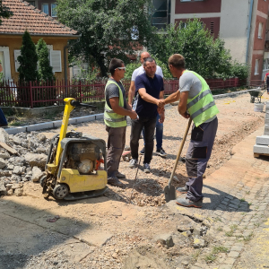 Radovi na uredjenju pesackih staza u ulici Dimitrija Tucovica (2)